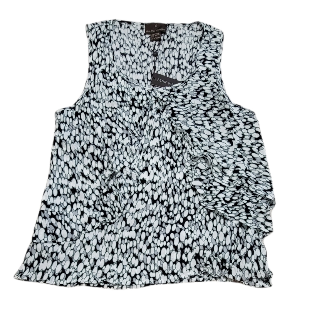 Fenn Wright Manson Sleeveless Ruffle Front Top Size L